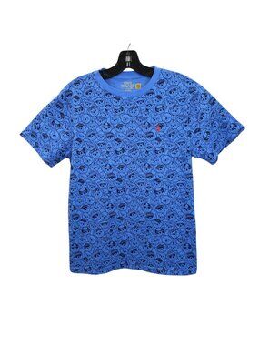 Polo Ralph Lauren Boys L 14-16 Blue All Over Print Polo Bear Short Sleeve Shirt